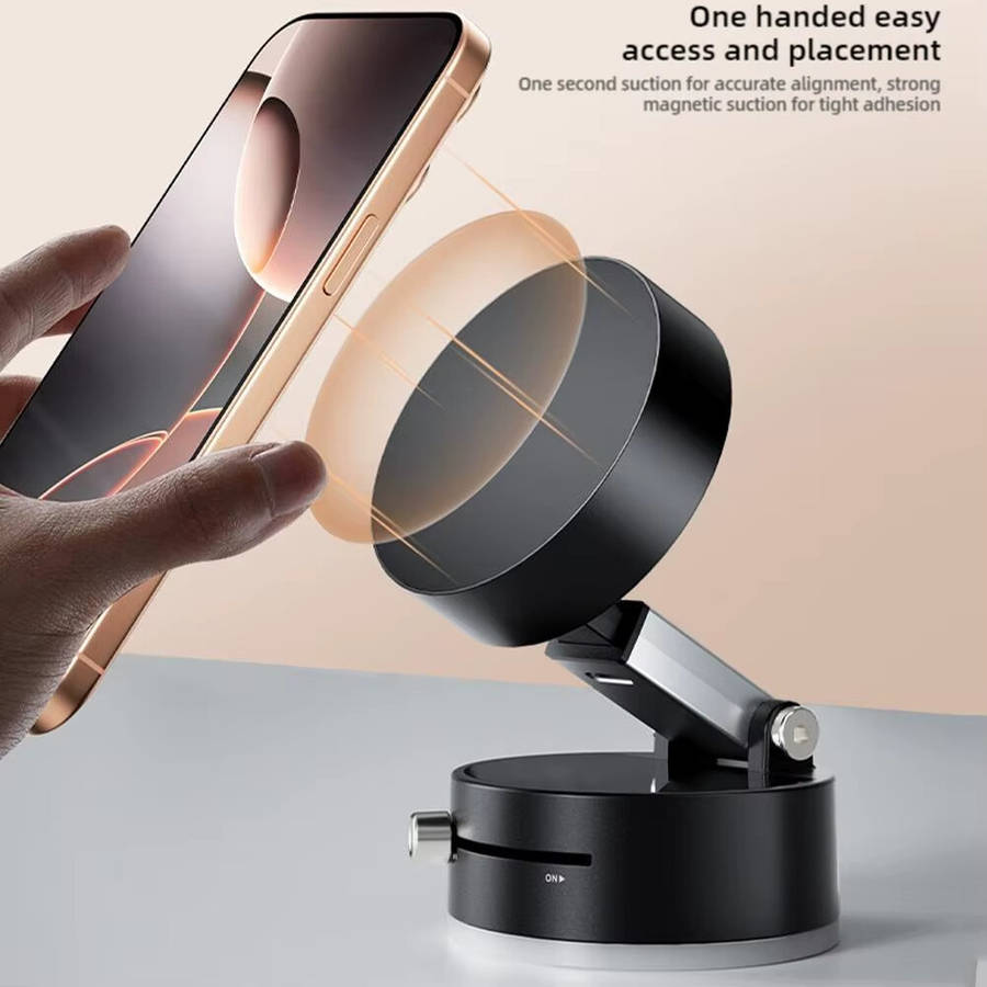 Pink - Double Sided Suction Cup Desktop Magnetic Phone Holder Lazy Multi-functional Foldable Storage