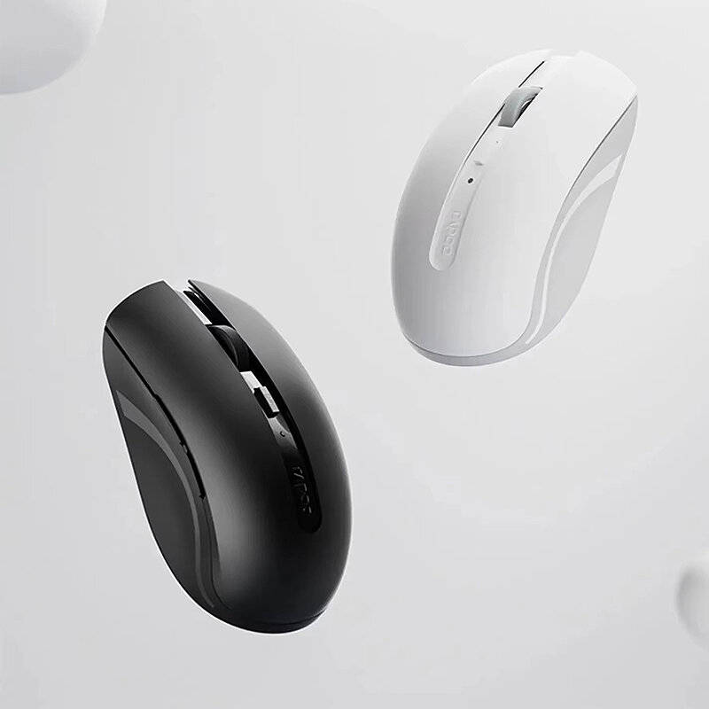 White - RAPOO M350G Wireless bluetooth Mouse PixArt 3320 Sensor 800-2400DPI Mute Ergonomics Three-mo