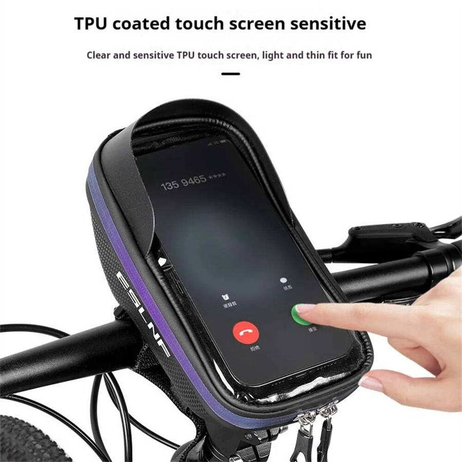 Black - ESLNF Sensitive Touchscreen 8'' Phone Holder Bike Bag Upgraded Sun Visor Hard Shell Waterpro