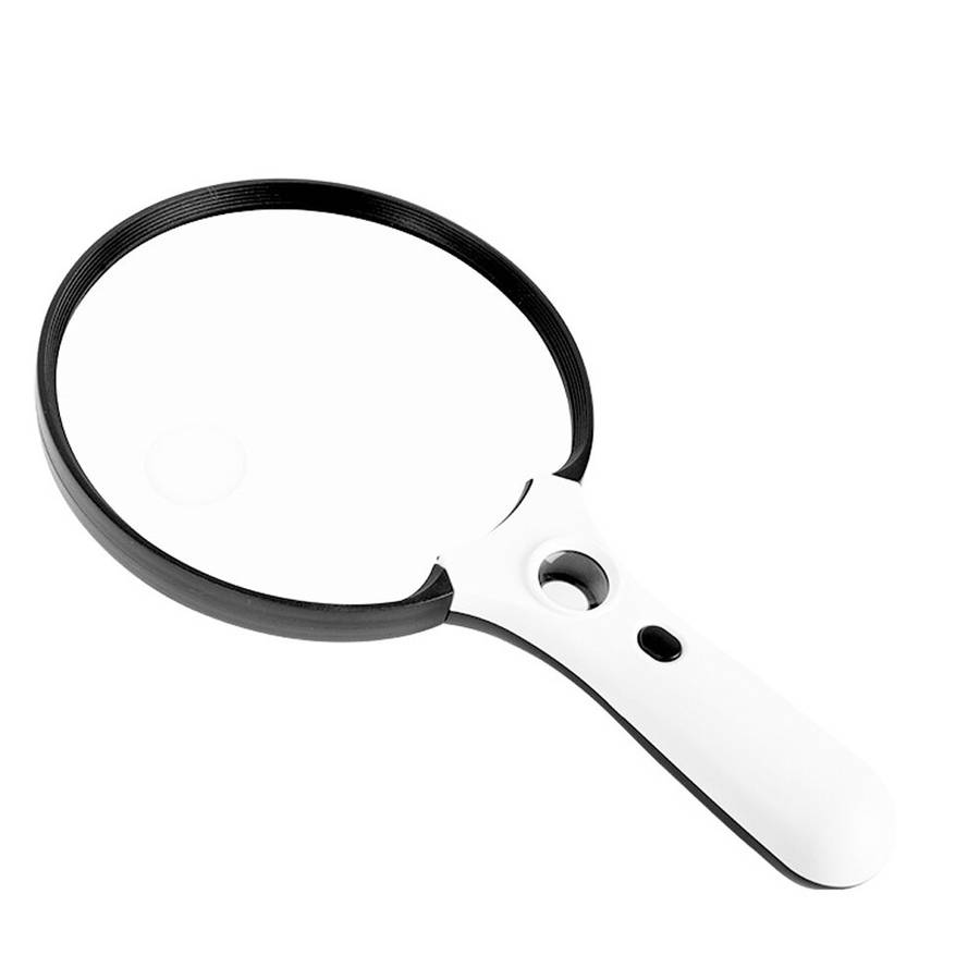 Handheld 135mm Large Lens Magnifying Glass with 10x 20x 45x Magnification LED and UV Light for Readi