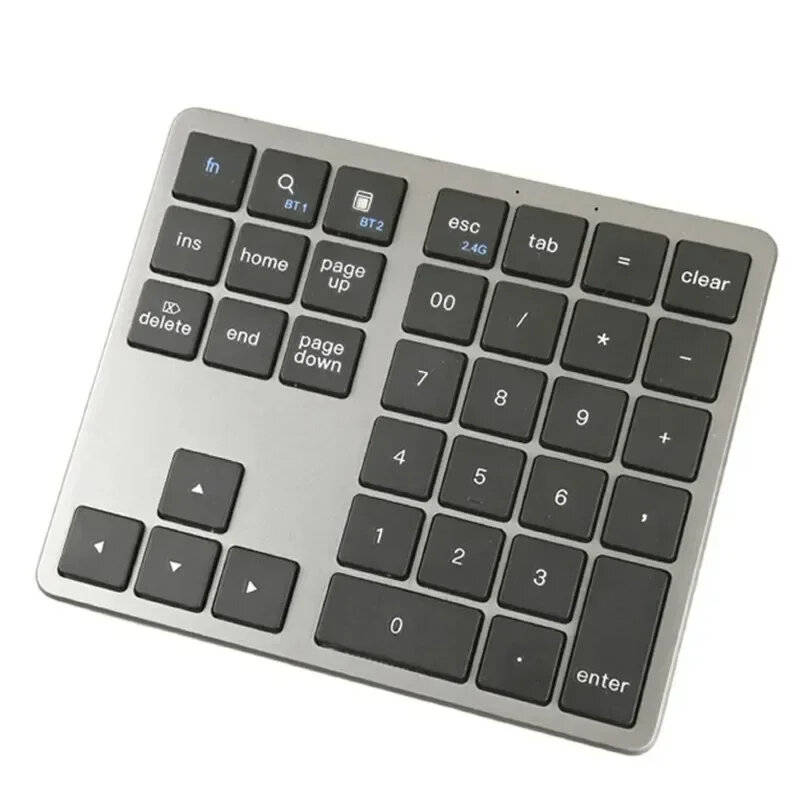Black - 2.4G/bluetooth Numeric Keyboard 35-keys Super Thin Wireless Numpad USB Rechargeable Numeric