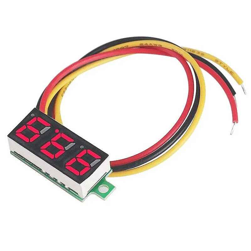 Red - 4pcs Digital Mini Digital Voltmeter 0.28Inch Three-Line 0-100V Digital Voltmeter Gauge Tester
