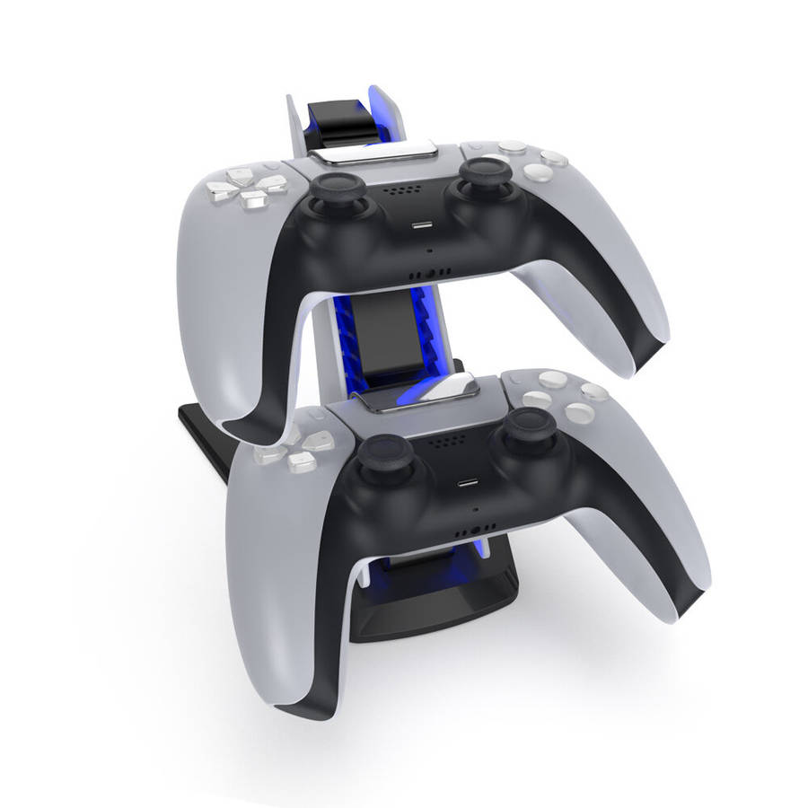 DOBE TP5-0585S Dual PS5 Fast Charger Bracket Wireless Game Controller Charging Stand with Blue Ambie