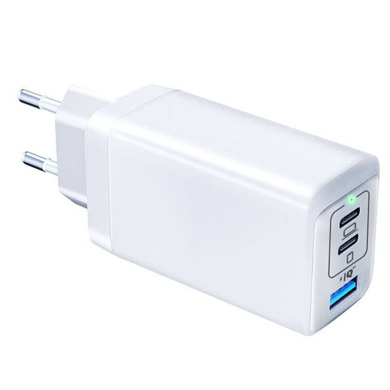 Black - [GaN Tech] 65W 3-Port USB PD Charger USB-A+2USB-C PD3.0 QC4.0 3.0 AFC FCP SCP MTK Fast Charg