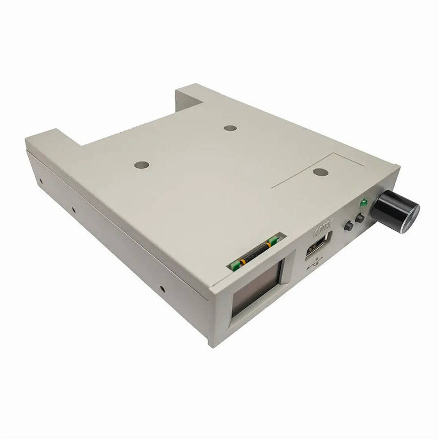 Grey - SFRM44-U100LQD-435 Floppy Drive Emulator with OLED Screen & Rotary Encoder OLED Flash Floppy