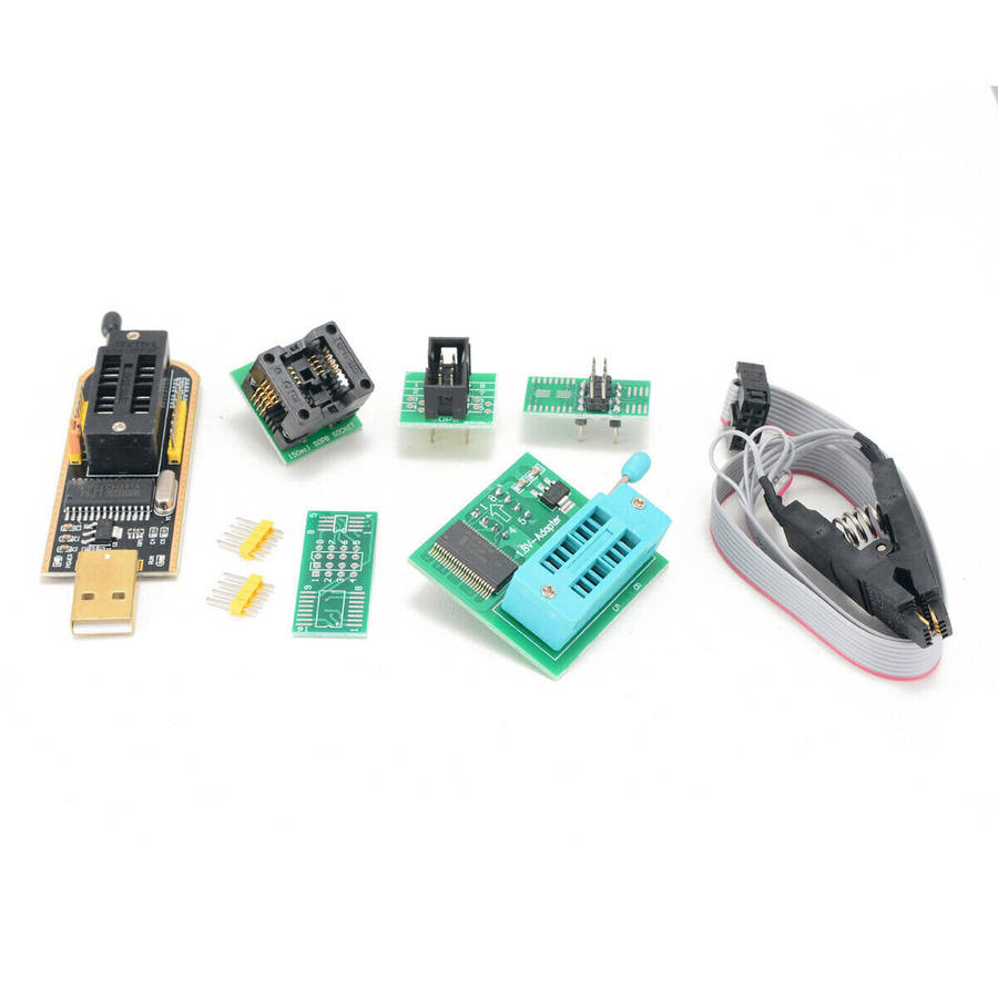 DIY Kit - CH341A 24 25 Series EEPROM Flash BIOS USB Programmer 2-3 Megabits/Min Erase Speed Includes