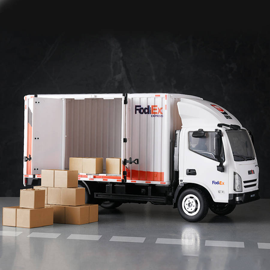 White - HUINA TOYS 524 RC Car Remote Control Express Container Truck Fully Proportional Control Tran