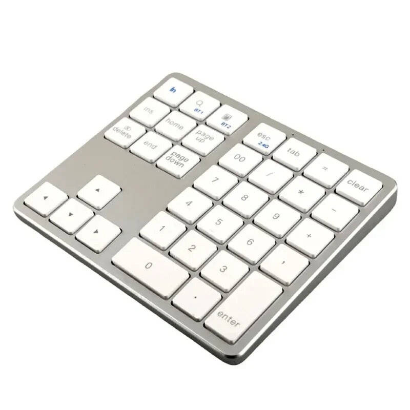 Black - 2.4G/bluetooth Numeric Keyboard 35-keys Super Thin Wireless Numpad USB Rechargeable Numeric