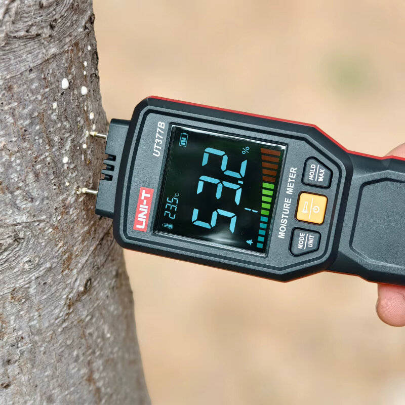 Red - UNI-T UT377B Moisture Tester Multipurpose Moisture Meter for Wood and Building Materials with