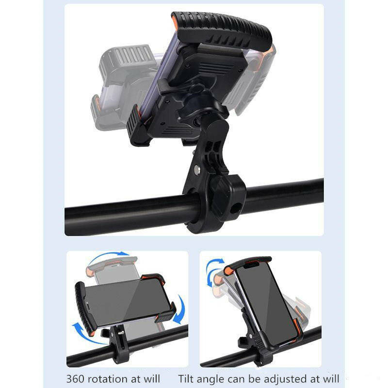 Black - ACRUNU 4.7-7inch Adjustable Bike Phone Holder Shockproof Motorcycle Phone Handlebar Riding N