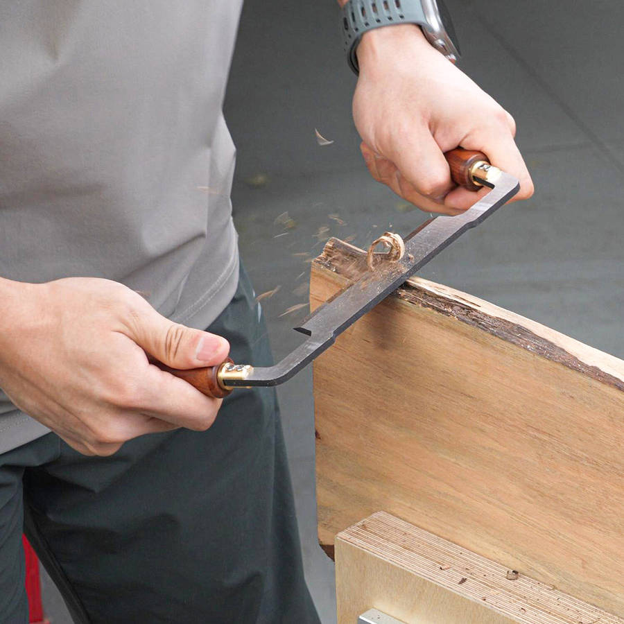 #A - GANWEI MG0-000-0119 Woodworking Draw Knife HSS Blade 6mm Thickness 110mm Width Ergonomic Wooden