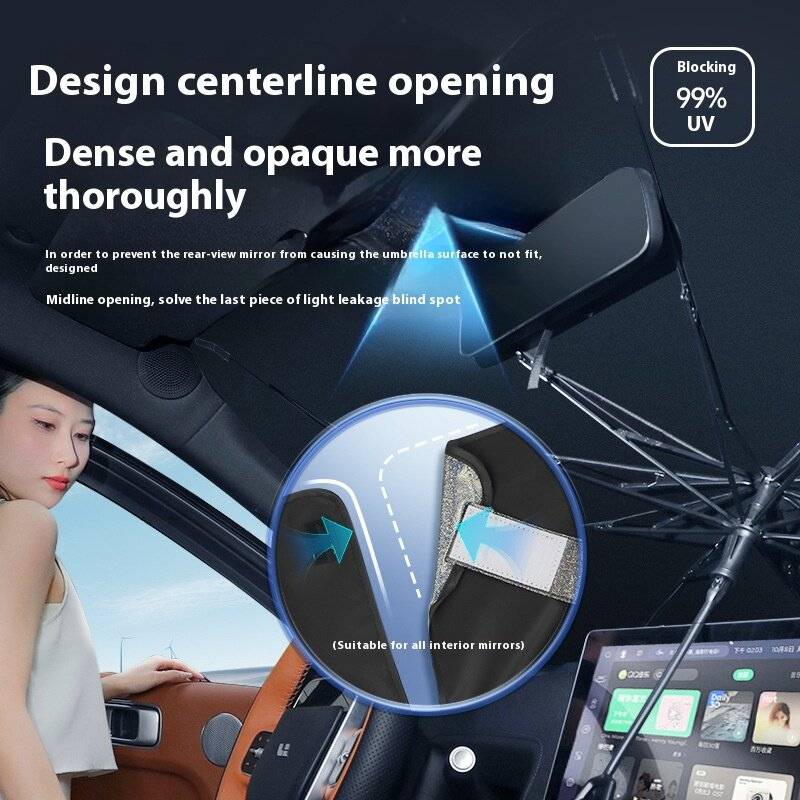 C - Chameleon Foldable Car Front Windshield Sunshade Umbrella UV-Reflective Laser Car Sunshade Cover