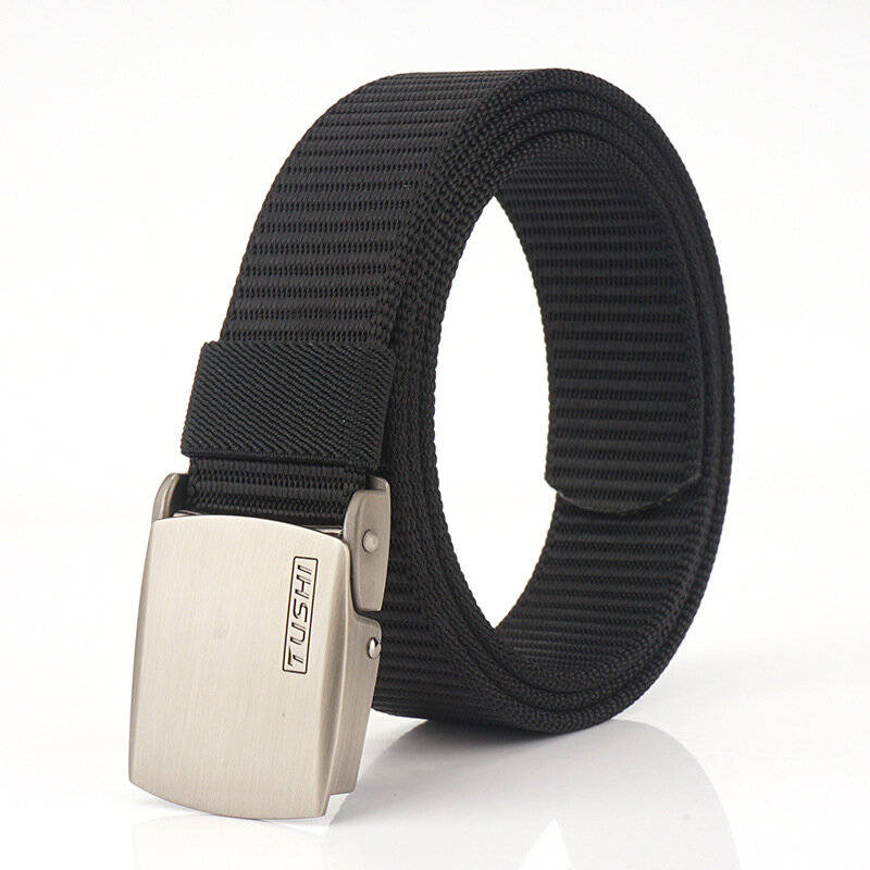 Black+Silver button - High-Quality Breathable Tactical Belt Military Nylon Waist Support Strap Sport