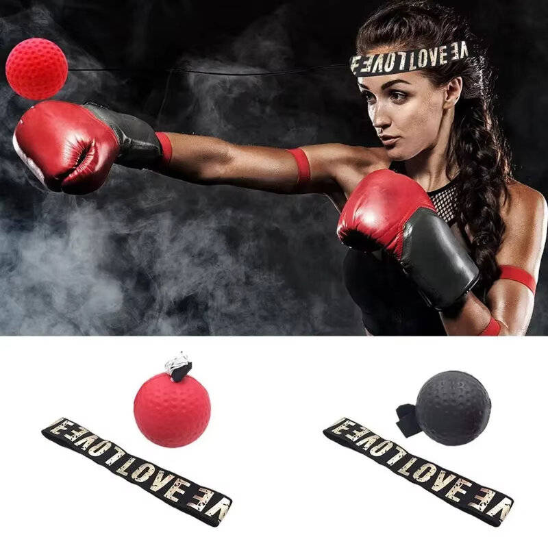 Red+Black - KALOAD 1Pcs Speed Boxing Ball Head-Mounted Punch Sanda Training Hand Eye Reaction Home S