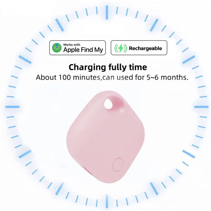 Blue - Rechargeable GPS Air Tracker Smart Tag Precise Positioning Works with Apple Find My APP Type-