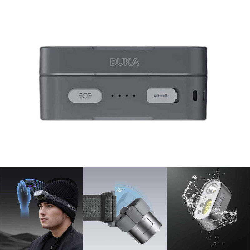Black - Atuman DUKA MH1 Intelligent Induction LED Headlamp Outdoor Waterproof Headlight Multiple Lig