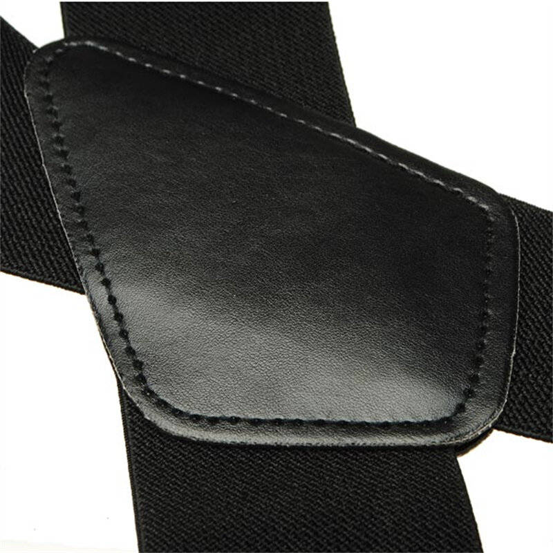 Black - Men's Suspenders With 5cm Widened And Comfortable Elastic Straps, Adjustable 4 Clips For Tro