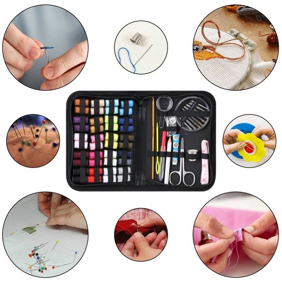 128 Pcs/set DIY Knitting Sewing Bag Set Portable Travel Sewing Tool Needle Thread Stitching Embroide
