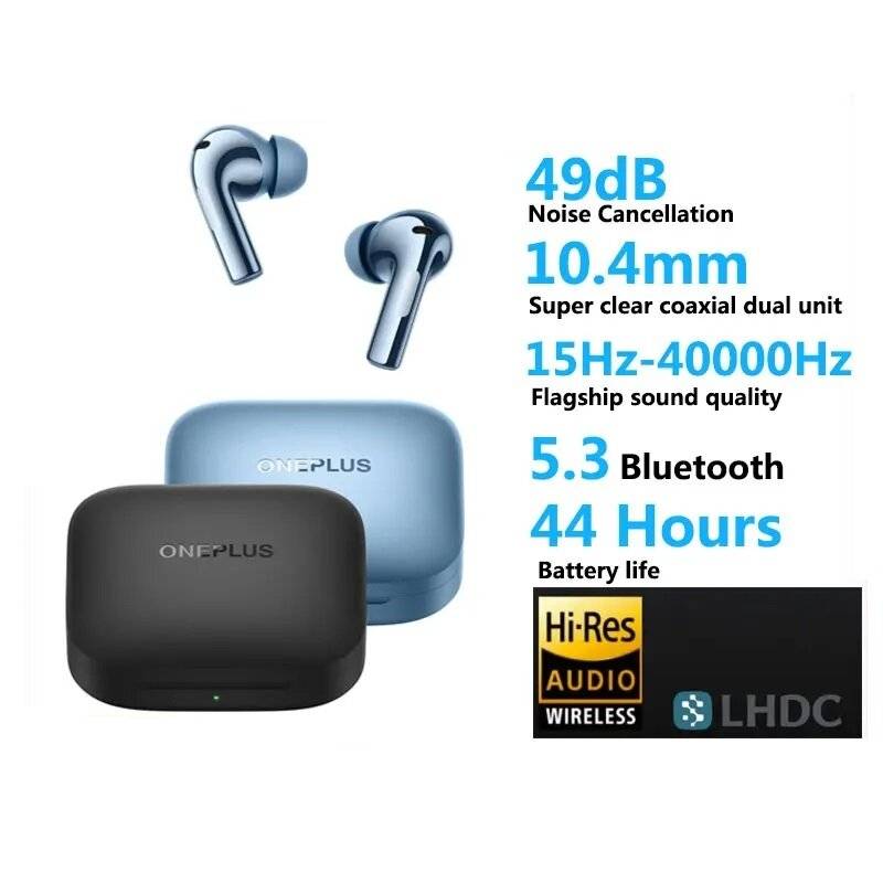 Blue - OnePlus Buds 3 TWS Wireless Earphone bluetooth Earbuds LHDC 49dB Active Noise Canceling 44h B
