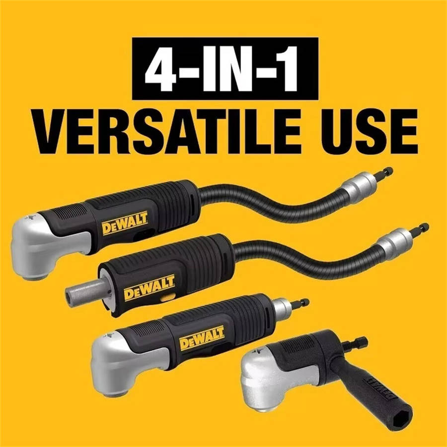 Black - DWAMRASETFT-A9 for DEWALT Right Angle Drill Adaptor 4-in-1 Compact 1.5 in Head Height Impact