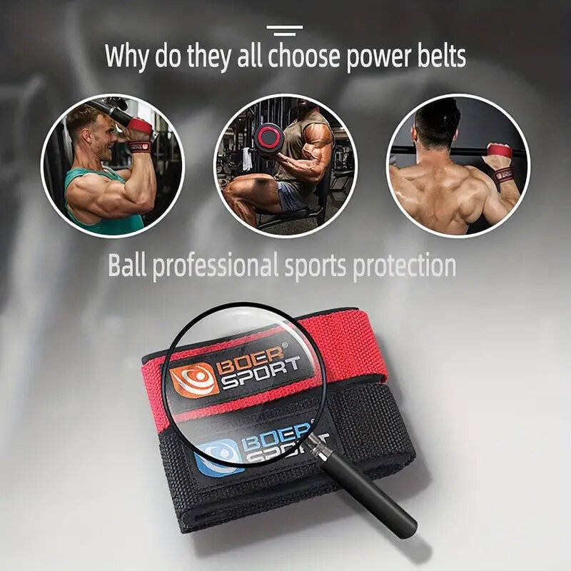 Red - BOER Sports Hand Support Straps Cross Type Design Mens Workout Gym Straps for Weightlifting Fi