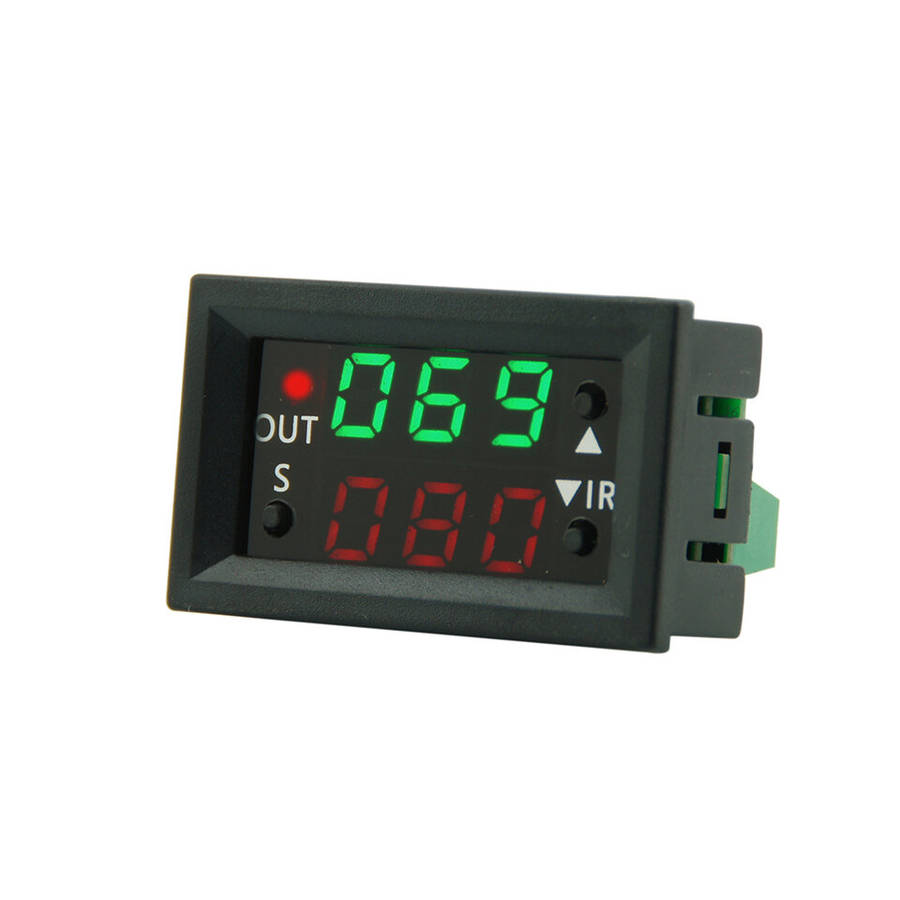 Black - T2401-O T2401-N DC 12V Dual LED Display Time Relay Module Digital Time Delay Relay Cycle Tim
