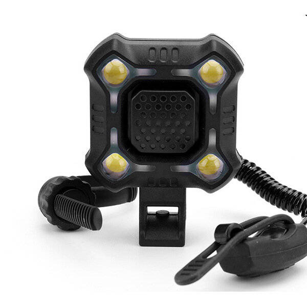 Red - Elecpow Bicycle Horn Headlights Waterproof USB Charging Night Riding Strong Bike Light 140dB 6