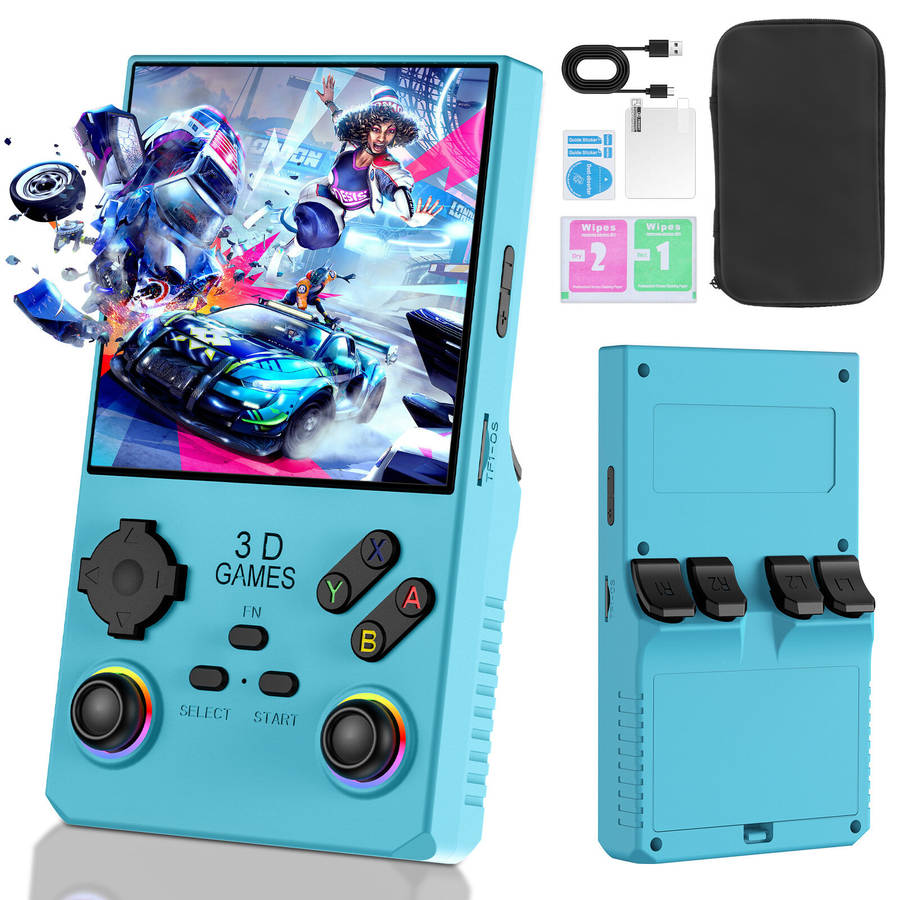 Grey - [No Card]V40MAX Open Source Handheld Game Console RK3326 4-Inch IPS HD 45 Emulators for PSP G