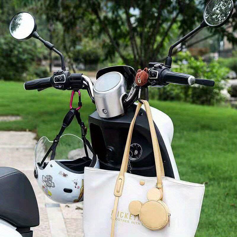 Black - XANES Punch-free Hanging Hook with 40kg Load Aluminum Carabiner for Bicycle Electric Vehicle