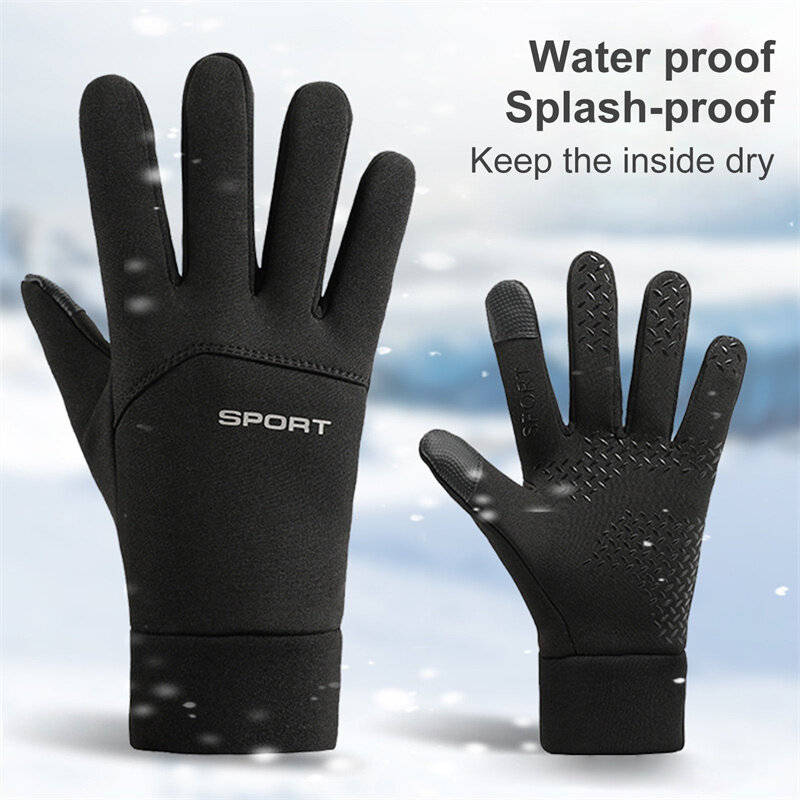 M - Winter Cycling Gloves Waterproof Outdoor Sports Running Motorcycle Touch Screen Unisex Non-slip