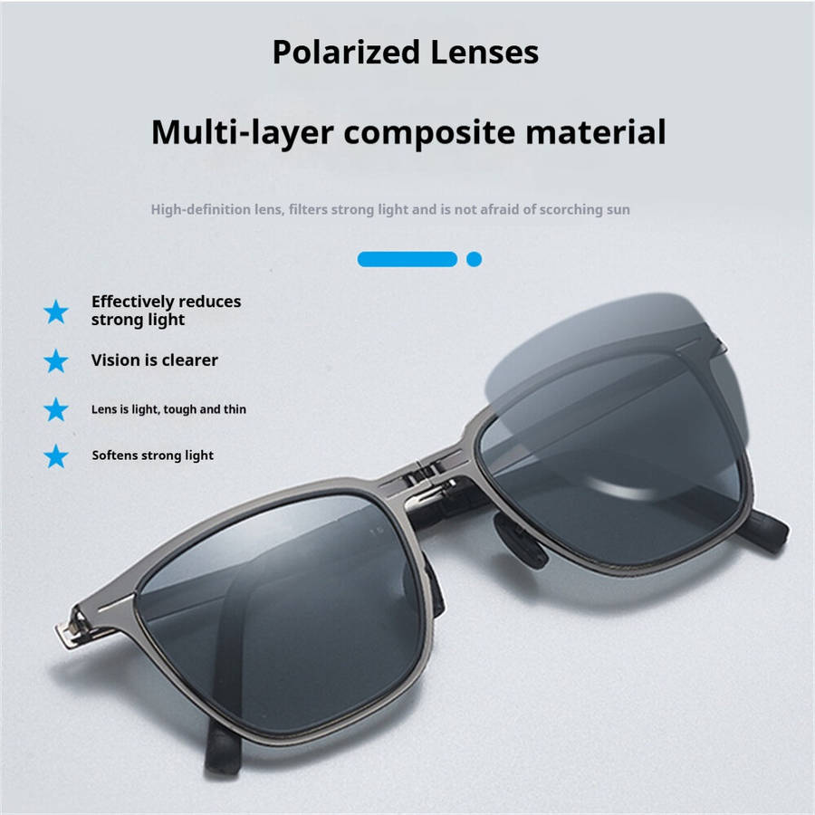 Grey - Unisex Portable Foldable Polarized Sunglasses Lightweight Stylish HD UV400 Sun Glasses for Ou
