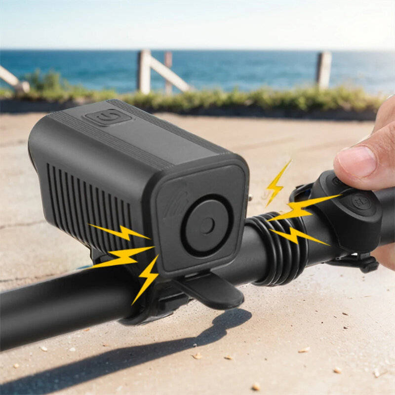 BENGGUO 2-in-1 LED Bicycle Front Light with Bell Horn 4 Super Bright LEDs 500mAh Battery Type-C Char