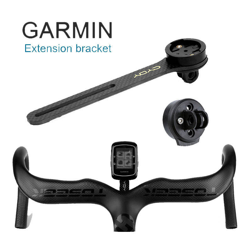 Black - CYDY 3K Matte Edge Bike Computer Holder Carbon Fiber GPS Odometer Handlebar Holder Extension