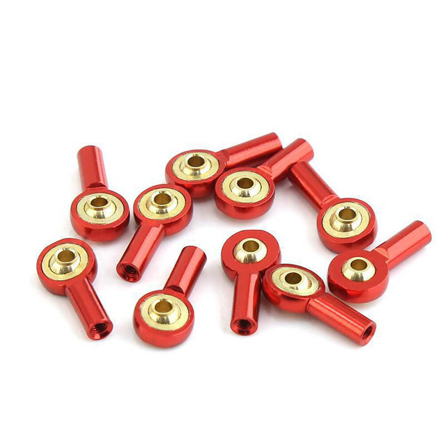 Red - 10PCS M2 Ball Joint Metal Universal Joint Ball Head Buckle Steering Pushrod Tie Rod End Mini C
