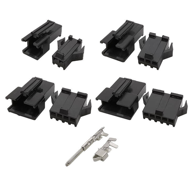 200Pcs 2.54mm Pitch JST SM Connector Kit 2/3/4/5Pin Male/Female Housing Pin Header Crimp Terminals E