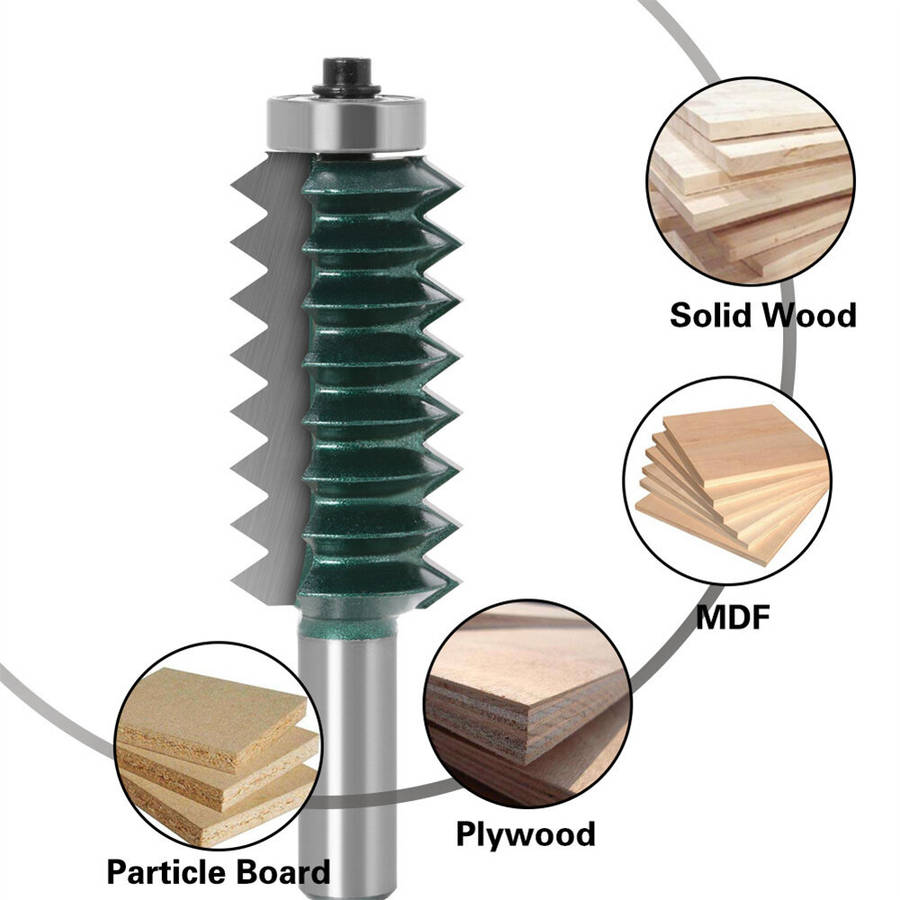 Type-A - 12mm Shank Reversible Finger Glue Joint Router Bit Bearing Finger Joint Router Bit for DIY