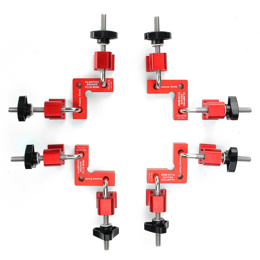 ENJOYWOOD 4 Set Mini Woodworking Right Angle Positioning Clamp 90 Degree Precision Clamping Square C