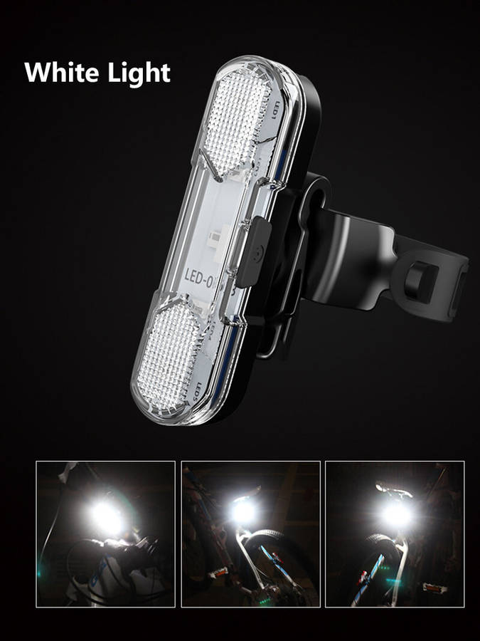 White - 1PC USB Rechargeable Bike light COB LED MTB Bike Tail light Bicycle Safety Warning Cycling L