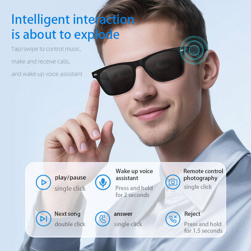Black+Anti-blue Light - Senbono A01 Smart bluetooth Glasses bluetooth 5.3 100+ Language Translation