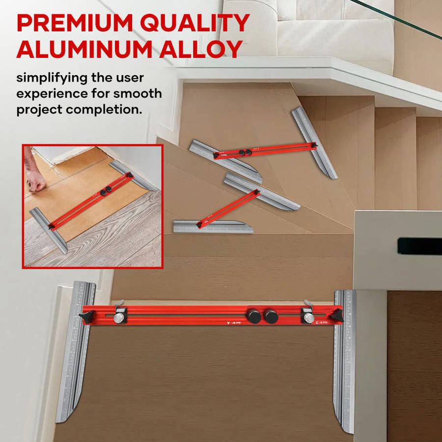 Red - Stair Tread Template Tool Stair Treads Gauge Template Tool Stair Jig Heavy Duty Stair Tread La