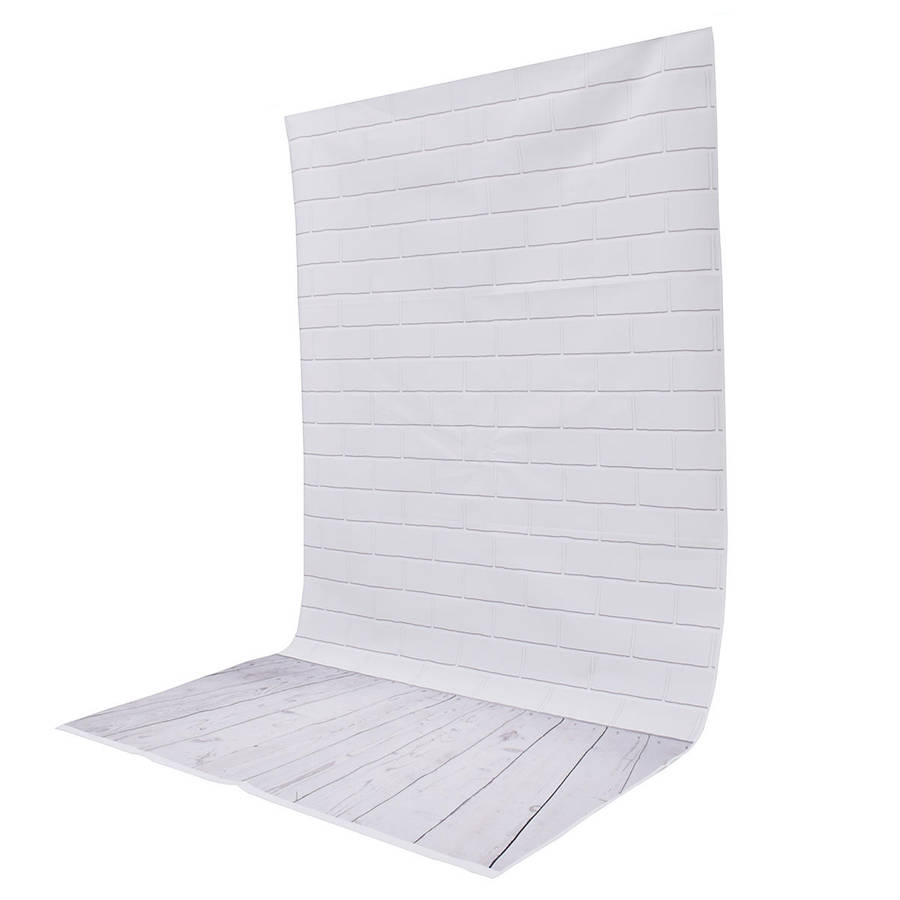 3x5FT White Brick Wall Floor Photography Backdrop Studio Prop Background