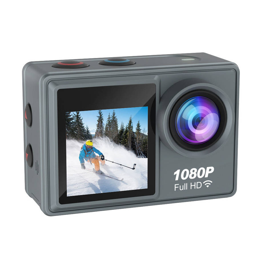 1080P Action Camera with 2.0inch Display Dual Colorful Screen 140 Wide Angle IP68 30m Waterproof Spo