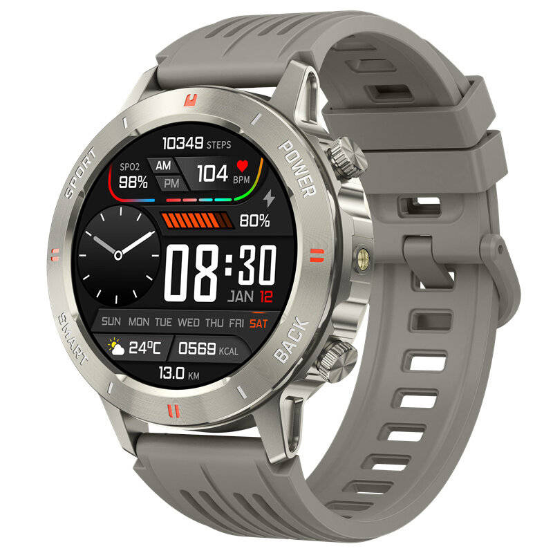Silver - SENBONO S81PRO 1.39-inch HD Screen Built-in Flashlight bluetooth Call Heart Rate Blood Pres