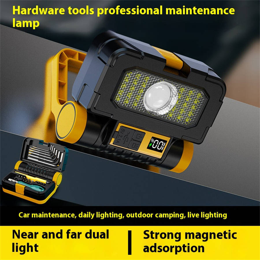 Black - IPRee Multifunctional Folding LED Solar Flashlight Dual Light Source Outdoor Camping Torch B
