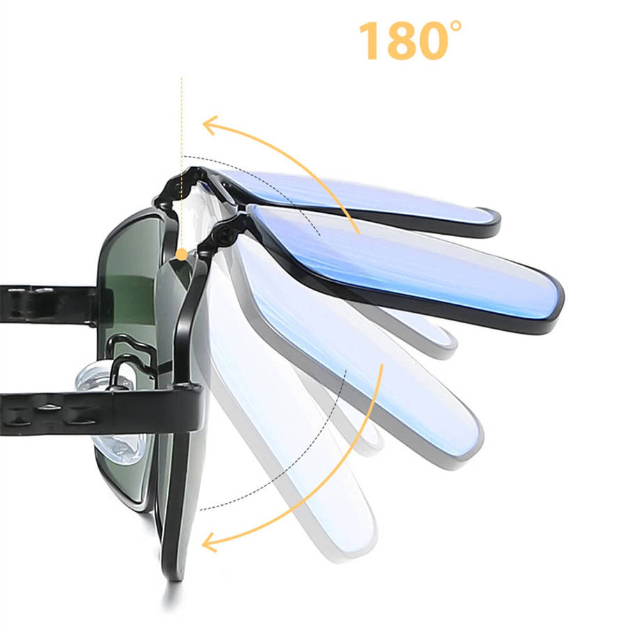 +150 - Flip Cover Sunglasses Reading Glasses Multifunctional 180-degree Up Down Design HD Anti-blue