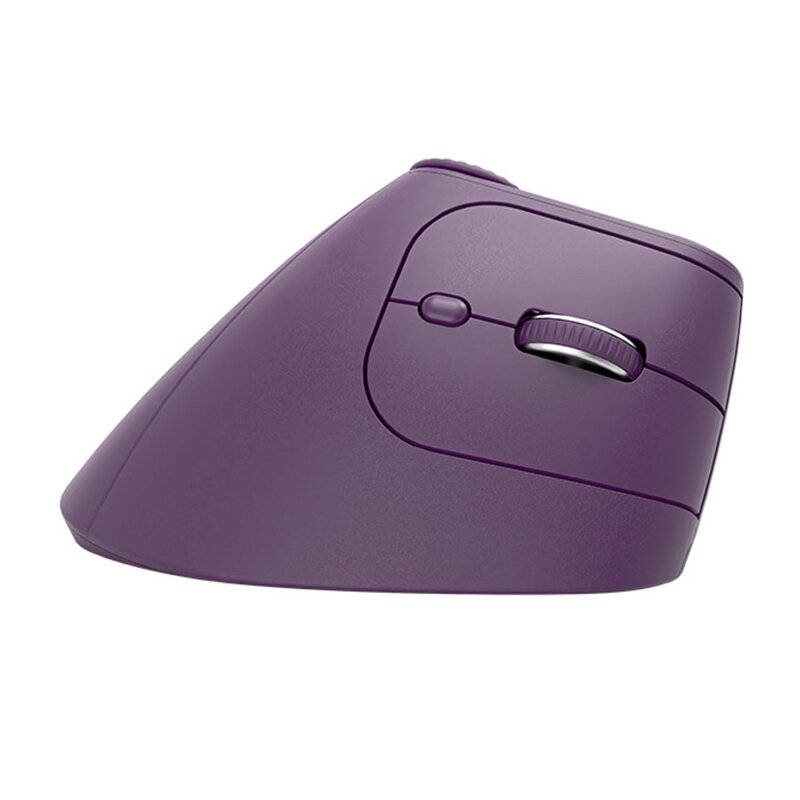 Purple - Vertical Ergonomics Wireless Mouse 2.4G/bluetooth 1000-2400DPI Type-C Rechargeable Silent M