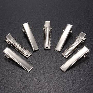 50Pcs Metal Silver Alligator Prong Hair Clips Accessories