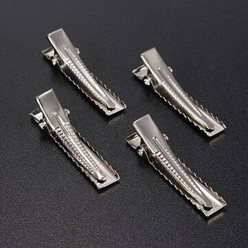 50Pcs Metal Silver Alligator Prong Hair Clips Accessories