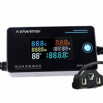 KEWEISI KWS-DC22 Electric Vehicle Charger Detector Digital Voltmeter Ammeter Wattmeter Voltage Curre