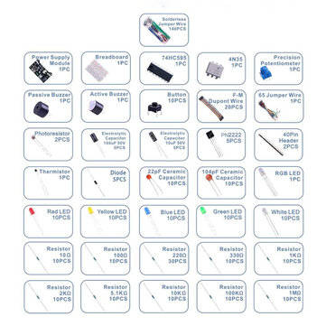 Electronics Fun Kit with Power Supply Module Jumper Wire Precision Potentiometer 830 tie-Points Brea